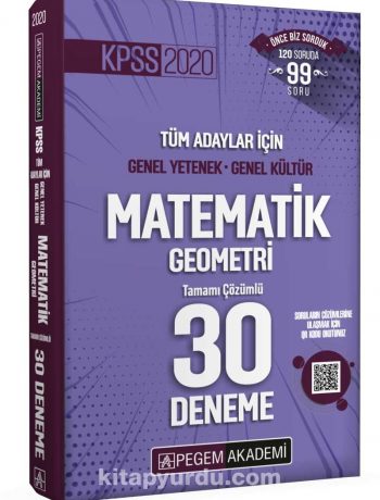 2020 KPSS Genel Yetenek Genel Kültür Matematik - Geometri 30 Deneme