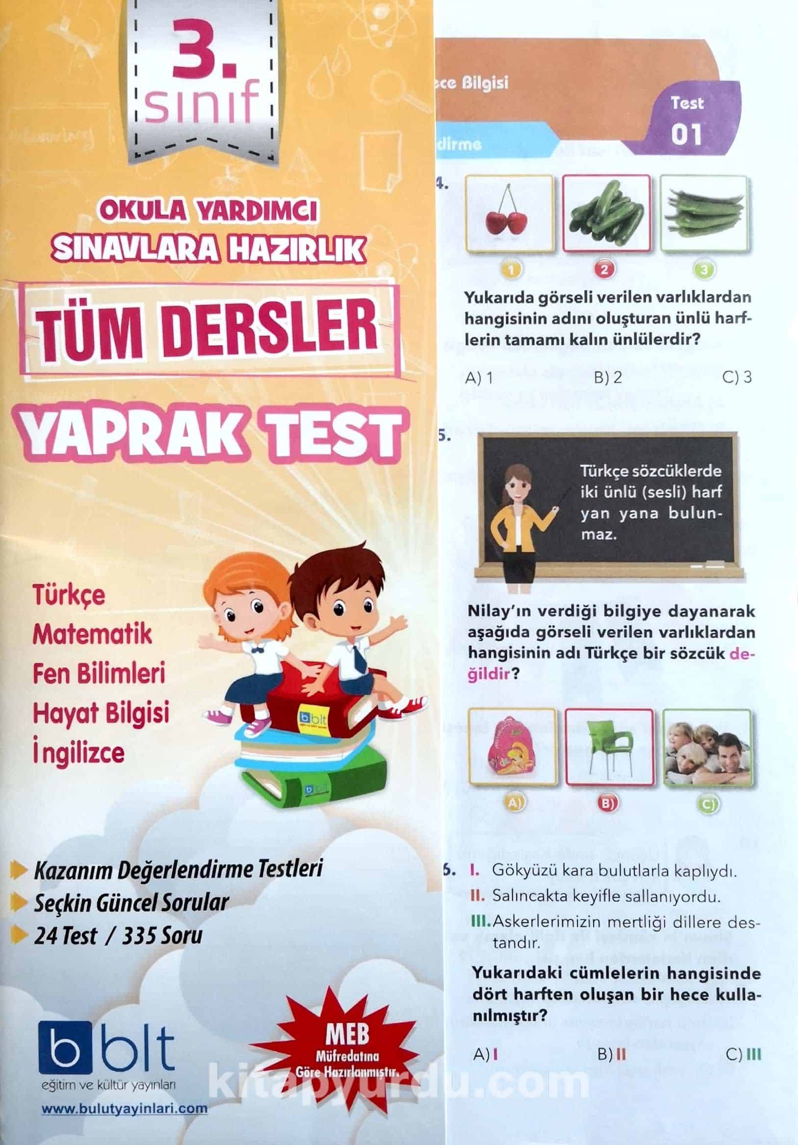 3. Sınıf Tüm Dersler Yaprak Test