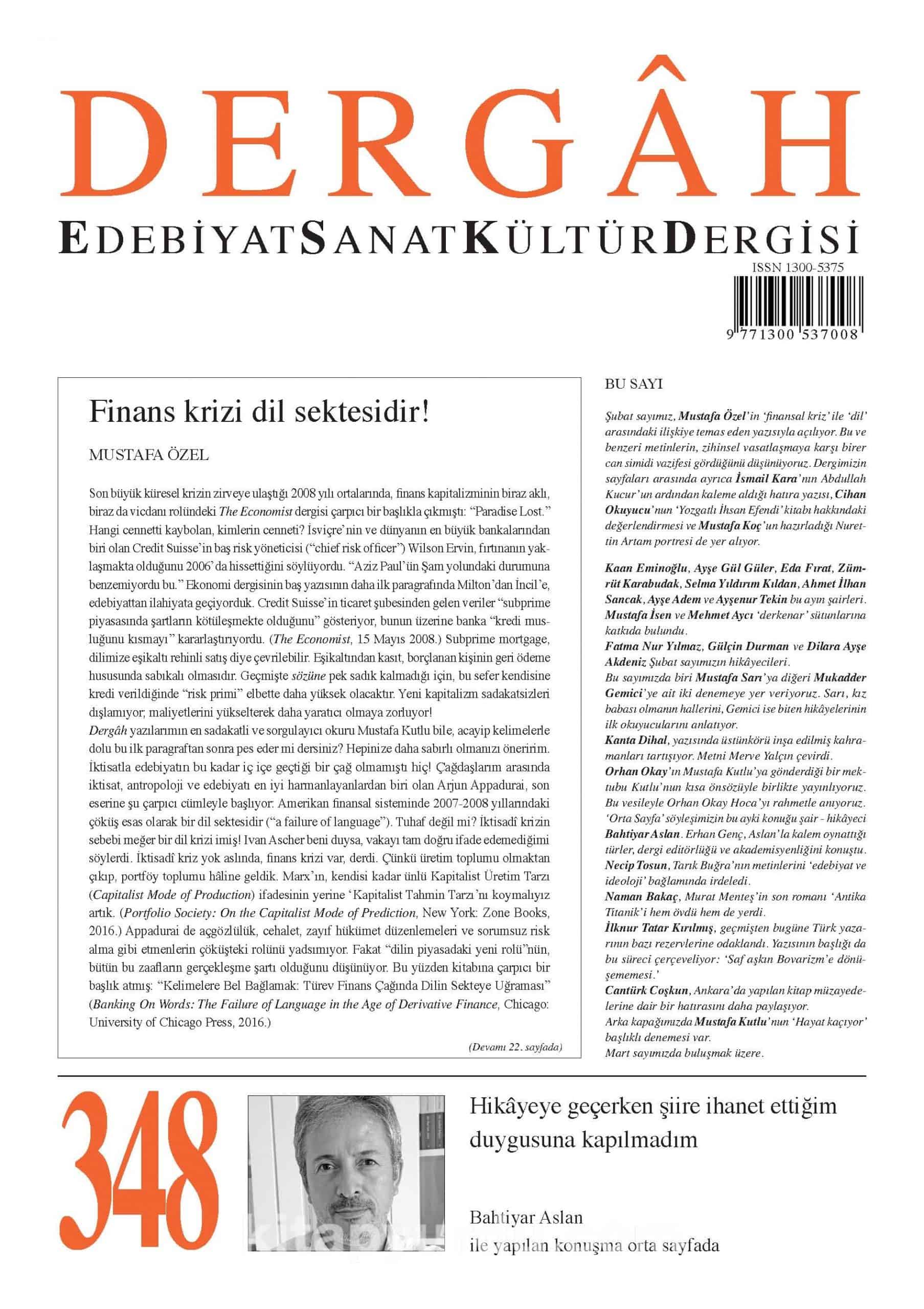 Dergah Edebiyat Sanat Kültür Dergisi Sayı:348 Şubat 2019