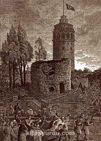 Galata Kulesi / William Henry Barrlett (GRV 062-35x50) (Çerçevesiz)