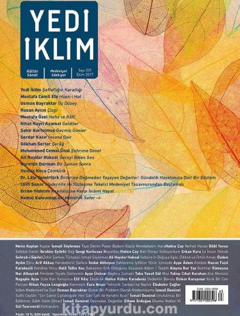 7edi İklim Sayı:331 Ekim 2017 Kültür Sanat Medeniyet Edebiyat Dergisi