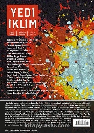 7edi İklim Sayı:332 Kasım 2017 Kültür Sanat Medeniyet Edebiyat Dergisi