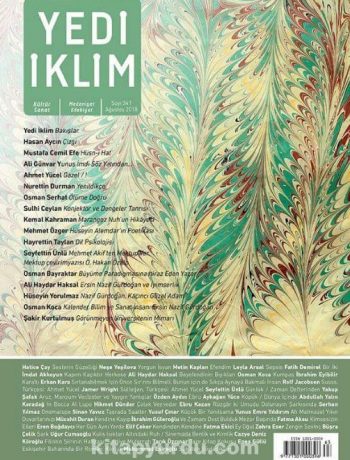 7edi İklim Sayı:341 Ağustos 2018 Kültür Sanat Medeniyet Edebiyat Dergisi