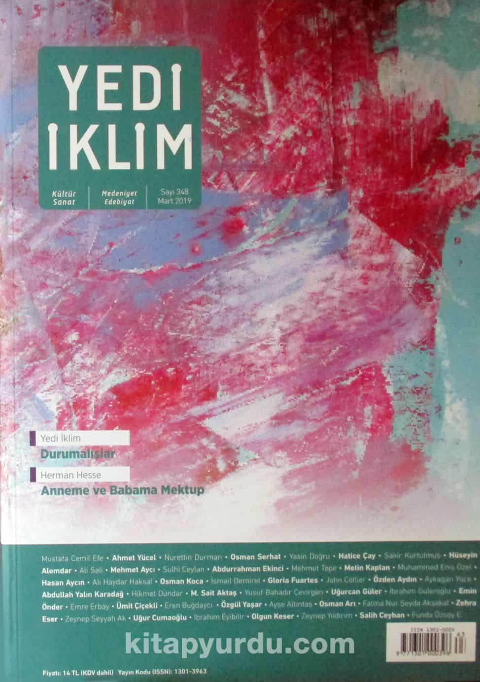 7edi İklim Sayı:348 Mart 2019 Kültür Sanat Medeniyet Edebiyat Dergisi
