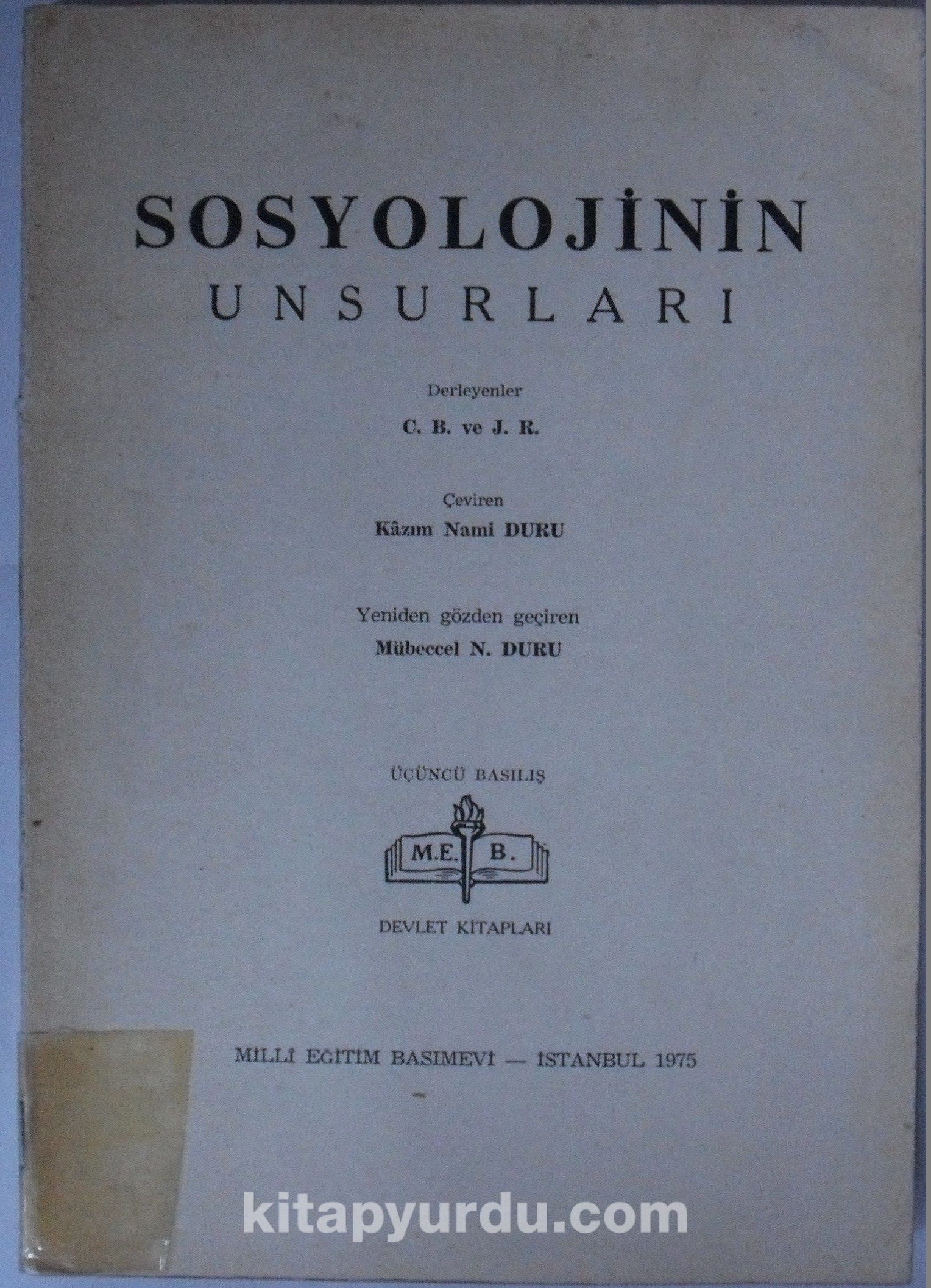 Sosyolojinin Unsurları (Kod:7-I-23)