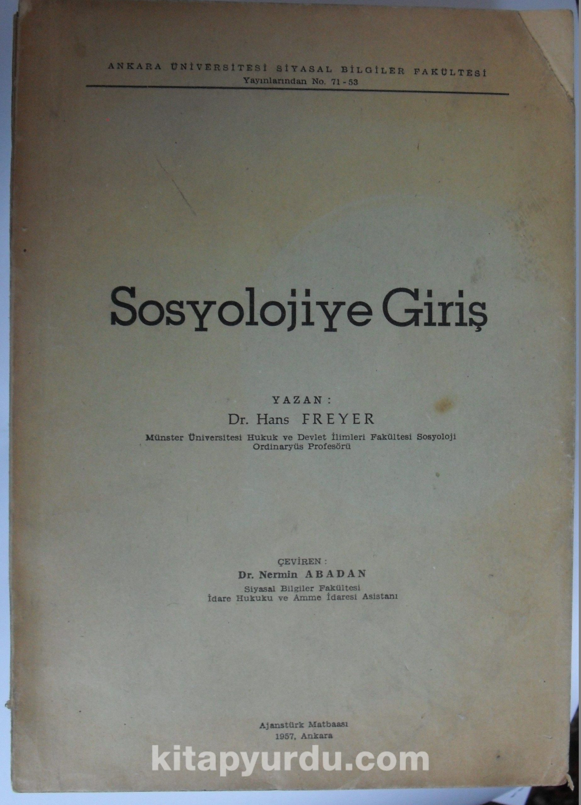 Sosyolojiye Giriş (Kod: 6-B-29)