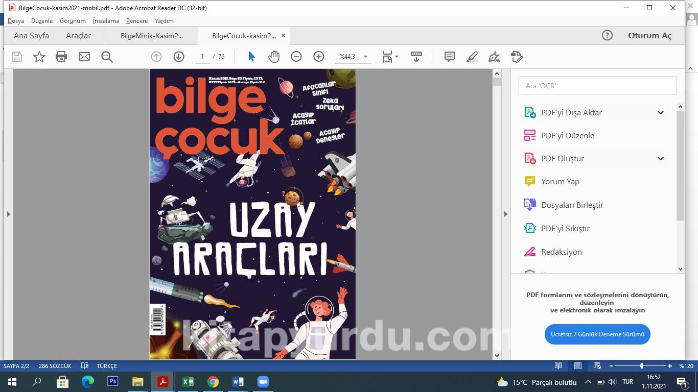 Bilge Çocuk Dergisi Sayı:63 Kasım 2021