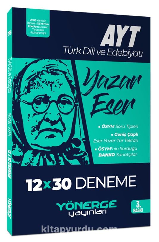 2024 AYT Türk Dili ve Edebiyatı Yazar Eser 12 x 30 Deneme