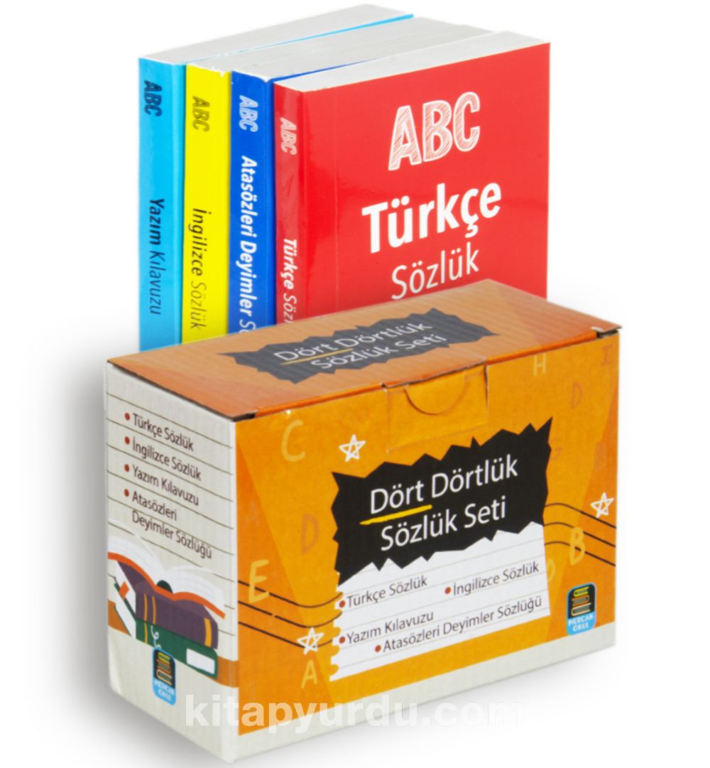 Dört Dörtlük Sözlük Seti ABC İlk ve Orta Öğretim Tdk Uyumlu (4 Kitap Kutulu)