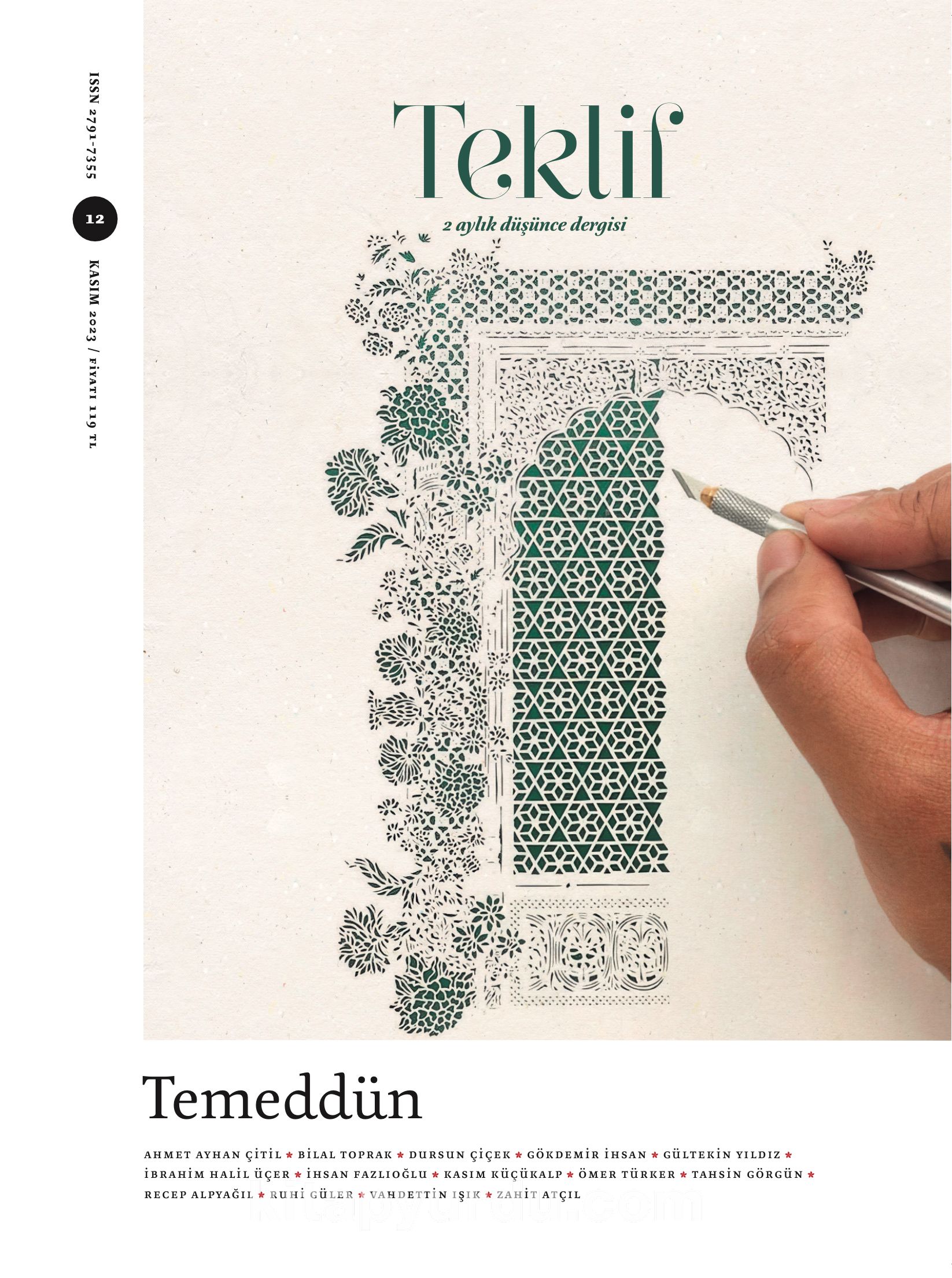 Teklif 2 Aylık Düşünce Dergisi Sayı:12 Kasım 2023